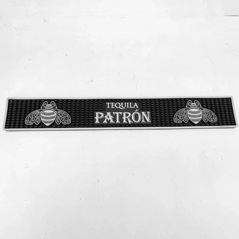Patron Tequila Rubber Bar Mat Runner Drip Mat Bee Logo